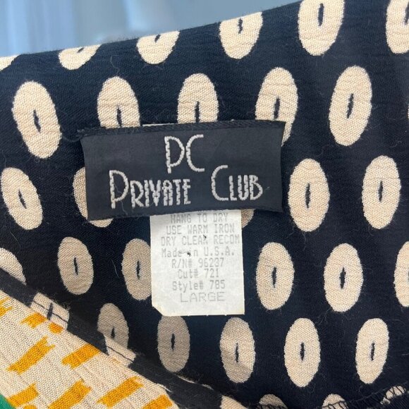 PC Private Club Vintage Funky Print Bohemian Art Deco Ladies Blouse Size M/L - Picture 7 of 7